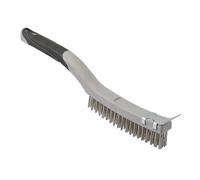 NUOVO ACCIAIO INOX SPAZZOLA METALLICA CON RASCHIETTO UTENSILI MANUALI 3 FILE 350