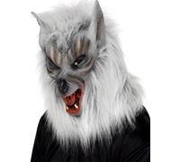 Nuovo Adulto Copricapo Lupo Maschera Argento Halloween Mannaro Costume Accessori