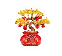 Nuovo albero di Natale in cristallo cinese soldi Feng Shui Decorazione per borsa portafortuna | Statuetta in cristallo per ricchezza e fortuna | Albero di cristallo perfetto per la decorazione della