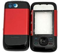 Nuovo alloggiamento Fascia Housing di ricambio per telefono cellulare e coperchio della batteria anteriore e posteriore compatibile per Nokia 5300 - Rosso e nero (Red & Black)