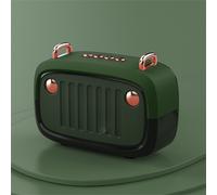 Nuovo altoparlante stereo super wireless portatile Bluetooth piccolo per interni, materiale ecologico, verde, 5,6x4 pollici, gadget per la casa