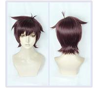 Nuovo Amine Sarazanmai Cosplay Kazuki Yasaka Parrucca Marrone Viola Capelli sintetici Corti Halloween Cosplay Parrucche + Cappellino parrucca