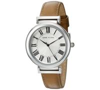 Nuovo Anne Klein Argento, Marroncino, pelle Marrone Band, Romano Numeri Orologio