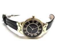 Nuovo Anne Klein Color Oro, Nero Coccodrillo Pelle Retro, Romano Numeri Orologio