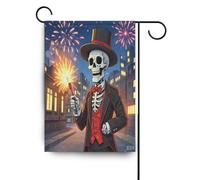 Nuovo Anno Scheletro Unico Fuochi D'artificio bandiere all'aperto doppia faccia pasqua porta banner per la decorazione esterna 28x40 doppia faccia