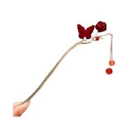 Nuovo Anno Stile Nazionale Forcina Donna High-end Elegante Copricapo Ornamenti per Capelli Nuovo Cinese Rosa Rossa Tornante Floccaggio Antico (07)