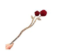 Nuovo Anno Stile Nazionale Forcina Donna High-end Elegante Copricapo Ornamenti per Capelli Nuovo Cinese Rosa Rossa Tornante Floccaggio Antico (05)