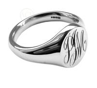 Nuovo Argento Sterling Monogramma Oxford Sigillo Ovale Anelli UK Hm Interno Sera