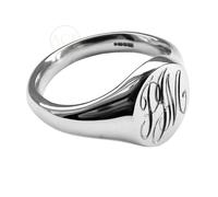 Nuovo Argento Sterling Monogramma Oxford Sigillo Ovale Anelli UK Hm Interno Sera