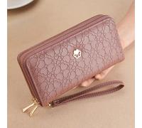 Nuovo arrivo portafoglio da donna, stile medio, clutch alla moda, borsa per cellulare, doppio strato con zip, colore rosa shocking, casual business per le donne, portafoglio, portafoglio lungo, portaf