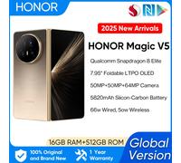 Nuovo Arrivo Versione Globale HONOR Magic V5 5G Smartphone Pieghevole 7.95 "LTPO Display OLED Snapdragon 8 Elite 5820mAh 66W Wired NFC Ivory White