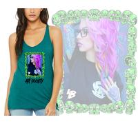 Nuovo Art Society Donna Bailey Show Vol. 1 Verde Blu Canotta Racerback Top