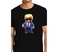 NUOVO Art Society IL DONALD TOON NERO Maglietta SMALL-4XLARGE LIMITATA TRUMP