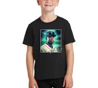 Nuovo Art Society Ragazzi Ken Griffey Jr Firma Nero Maglietta Xsmall - Xlarge