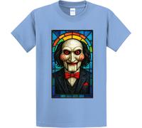 Nuovo Art Society Vetrata Colorata Jigsaw Luce Blu Maglietta SM-4XLARGE Made IN