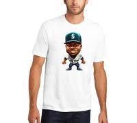 Nuovo Art Society X Artbag Inchiostro Ken Griffey Jr. Toon Bianco Maglietta
