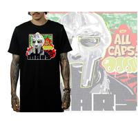 Nuovo Art Society X MARS X MF DOOM T-Shirt Nera Piccola-6XL Edizione Limitata