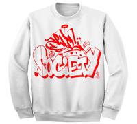 Nuovo Art Society x Retro Kings Slisky Graffiti Girocollo Maglione Bianco