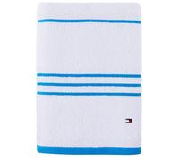 Nuovo Asciugamano In Cotone Blu A Righe E Bianco Tommy Hilfiger