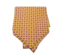 Nuovo ascot seta uomo foulard collo giallo disegno quadri e fiorellini style