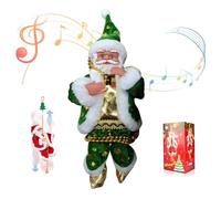 Nuovo Babbo Natale elettrico sospeso e arrampicato sulla corda con musica divertente, scala/paracadute/camino/cavalcata sui cervi/scuotimento dei fianchi/danza di strada for albero e finestra.(#B)