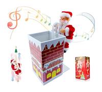 Nuovo Babbo Natale elettrico sospeso e arrampicato sulla corda con musica divertente, scala/paracadute/camino/cavalcata sui cervi/scuotimento dei fianchi/danza di strada for albero e finestra.(#E)