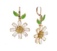 Nuovo Betsey Johnson Color Oro Margherita, Iridescente Cristallo Pendente