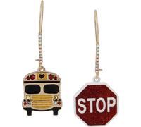 Nuovo Betsey Johnson Scuola Bus, Stop Firmare Mismatch Danglin Goccia Orecchini