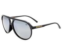 Nuovo Black Flys Sole Fly Bounce 2.2 Lucido Nero Glitter Argento Specchio Lenti