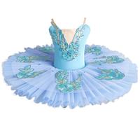 Nuovo Blu Tutu di Balletto Professionale Gonna di Balletto Classico Bambini Ragazze Adulti Ballerina Abito Abiti da Prestazione Costume del Lago dei Cigni,Blu,140