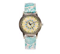Nuovo Bohemian Embossed Fiori freschi Printed Belt quadrante dell'orologio ragazza orologi donne Studentessa orologio al quarzo (Size : 6)