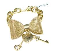 Nuovo Bracciale A Maglia Con Catena In Oro Con Pendenti A Fiocco Appesi Guess