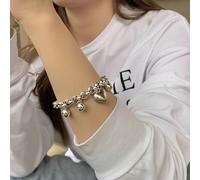 Nuovo braccialetto a sfera d'amore in argento sterling per donne, di , versatile, multipendente, di nicchia, personalizzato, semplice decorazione per la mano Argento 925