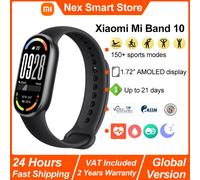 Nuovo braccialetto intelligente Xiaomi Mi Band 10, display AMOLED da 1,72", monitoraggio dell'ossigeno nel sangue della frequenza cardiaca, oltre 150 modalità sportive Smart Band BT5.4 Versione Midnig