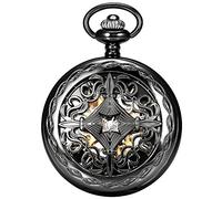 Nuovo brand Mall retro Hollow Out nero ciondolo orologio da tasca meccanico