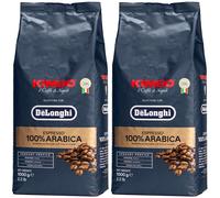 NUOVO caffè Delonghi Kimbo 100 Percent Arabica 2x1kg chicchi espresso delicato