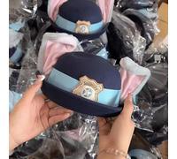 Nuovo cappello da sceriffo con orecchie da coniglio pieghevole Disney Zootopia 2 Judy | Accessorio per film Cos | Copricapo della polizia di Natale/coniglio anime