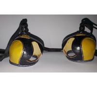 Nuovo Cappuccio Falconry Dutch Ricamato A Mano (Giallo Nero) In Pelle