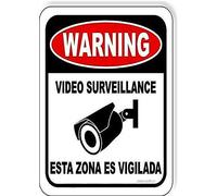 Nuovo cartello in alluminio inglese e spagnolo di avvertimento video sorveglianza telecamera di sicurezza cartello esterno decorazione novità arte segno per interni esterni decorazione da parete targa