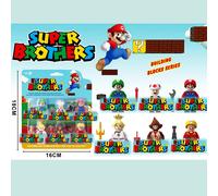 Nuovo cartone animato Mario Building Blocks Action Figure Cartoon Sonic Toy Mattoni assemblare giocattoli educativi per bambini Regalo di compleanno