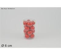 Nuovo Centro Casalinghi L.Vetro Rosso PERLATE Sfere 6cm 16pz