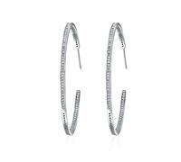 Nuovo cerchio luminoso color argento con zirconi trasparenti for donna, regalo di gioielli alla moda