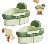 Nuovo cestino di scarico per lavello a pressione, cestino di scarico con ventosa, per spugna da cucina, raccoglitore angolare per lavello in plastica, colore verde e verde