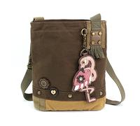 Nuovo Chala Borsa Toppa a Tracolla Marrone Scuro Tela Messenger Fenicottero