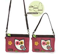 Nuovo Chala Mini Borsa a Tracolla Ecopelle S Borsetta Convertible Gufo Dark Rosa