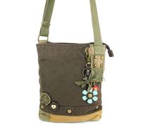 Nuovo Chala Toppa a Tracolla Metallo Libellula Borsa Tela Regalo Marrone Scuro