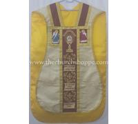 Nuovo Chasuble Romano Fiddleback Metallico Oro Corpus Christi E Set Di Messa