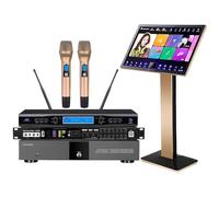 Nuovo Cinese Karaoke Macchina KV-V5 Karaoke Player con Reverb Wireless Microphone, 22 pollici capacitivo Touch Screen, Free Cloud Download Funzione YouTube APP Play Film e TV cinese Online, 6T