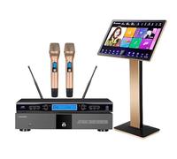 Nuovo Cinese Karaoke Macchina KV-V5 Karaoke Player con Reverb Wireless Microphone, 22 pollici capacitivo Touch Screen, Free Cloud Download Funzione YouTube APP Play Film e TV cinese Online, 4T