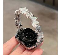 Nuovo cinturino per orologio elegante con farfalla laser, compatibile con quadranti da 38/40/41/42/44/45/46/49mm, compatibile con Apple Watch Ultra/S10/9/8/7/6/5/4/3/2/1, estivo Laser d'argentoLega di